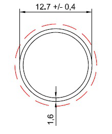 TUBO RED. 1/2 PAREDE 1.6MM - NAT - KG - NH