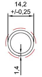 TUBO RED. 9/16X1.4MM - NAT. - KG