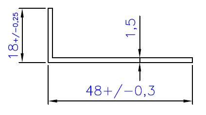 CANTONEIRA 48X18MM PAREDE 1.5MM - KG - NAT - NH