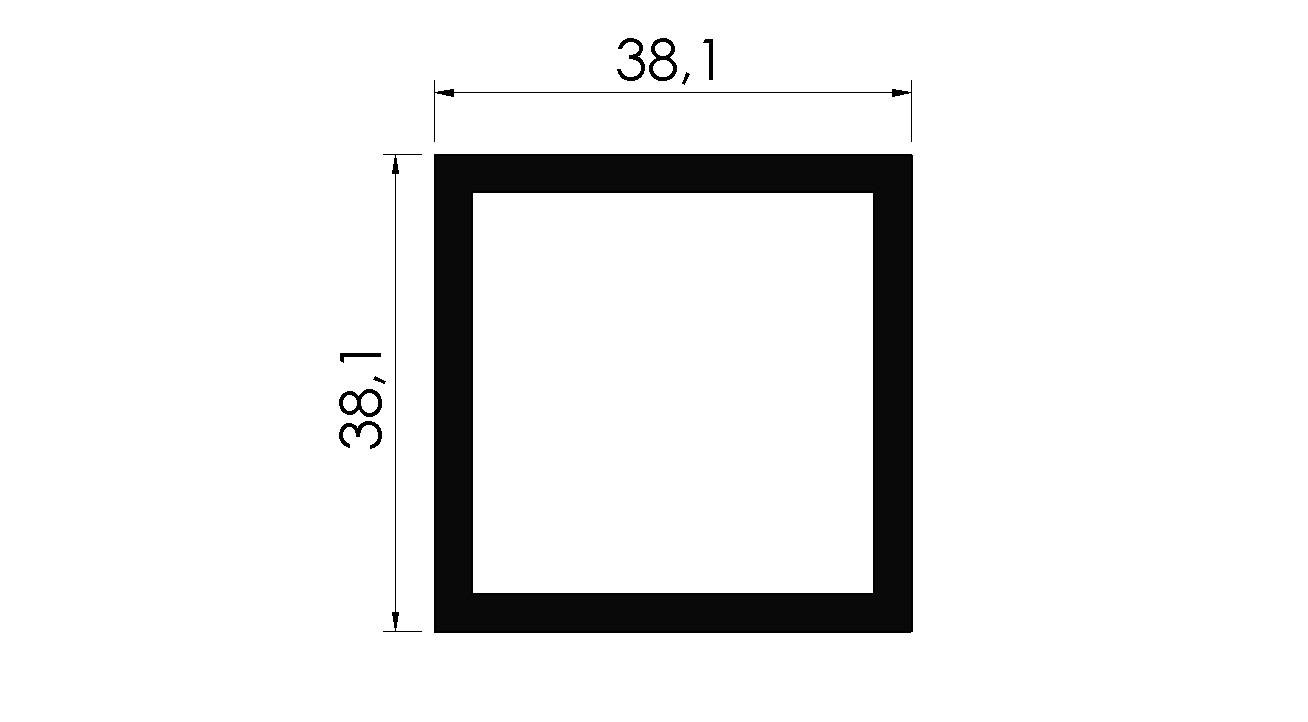 TUBO QUAD. 1.1/2 PAREDE 3MM - NAT. - KG - NH