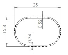 CABIDEIRO ESTRIADO LEVE 25MMX15.8MMX0.74MM - NAT - KG - NH