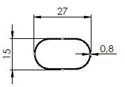 CABIDEIRO ESTRIADO COMUM 27X15MMX0.8MM-NAT-KG-NH