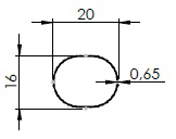 CABIDEIRO ESTRIADO ECONOM 20X16MMX0.8MM-NAT-KG-NH