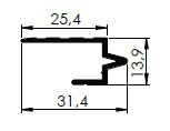 PERFIL CASE 01 31.4MMX13.9MM - NAT - KG - NH