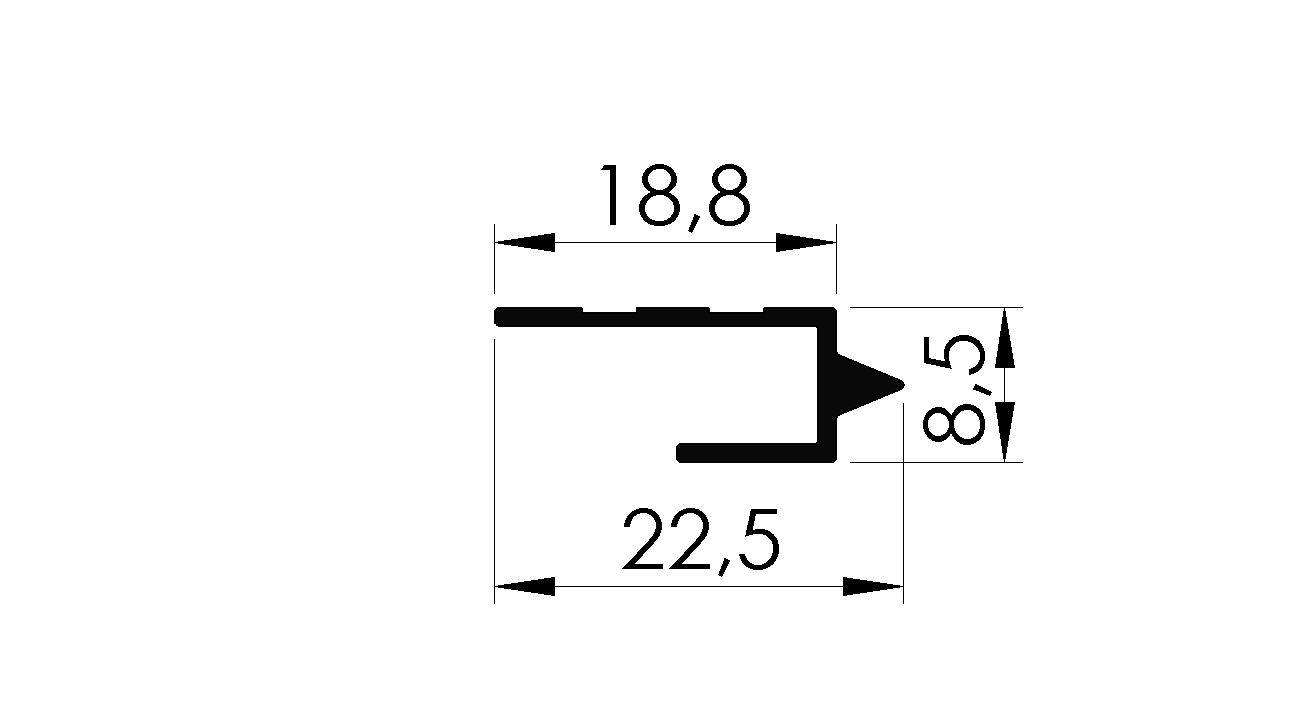 PERFIL CASE 05 22.5MMX18.8MM - NAT - KG - NH
